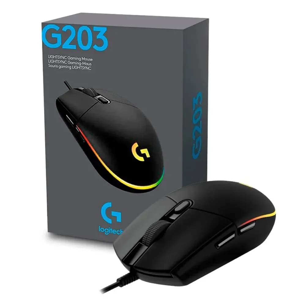 Mouse Logitech G203 Lightsync RGB Negro